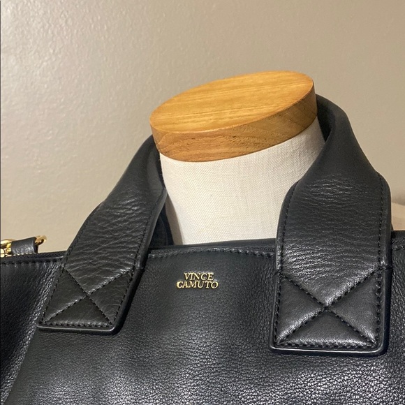 Vince Camuto black 100% genuine leather crossbody duel handle purse bag - Picture 4 of 15